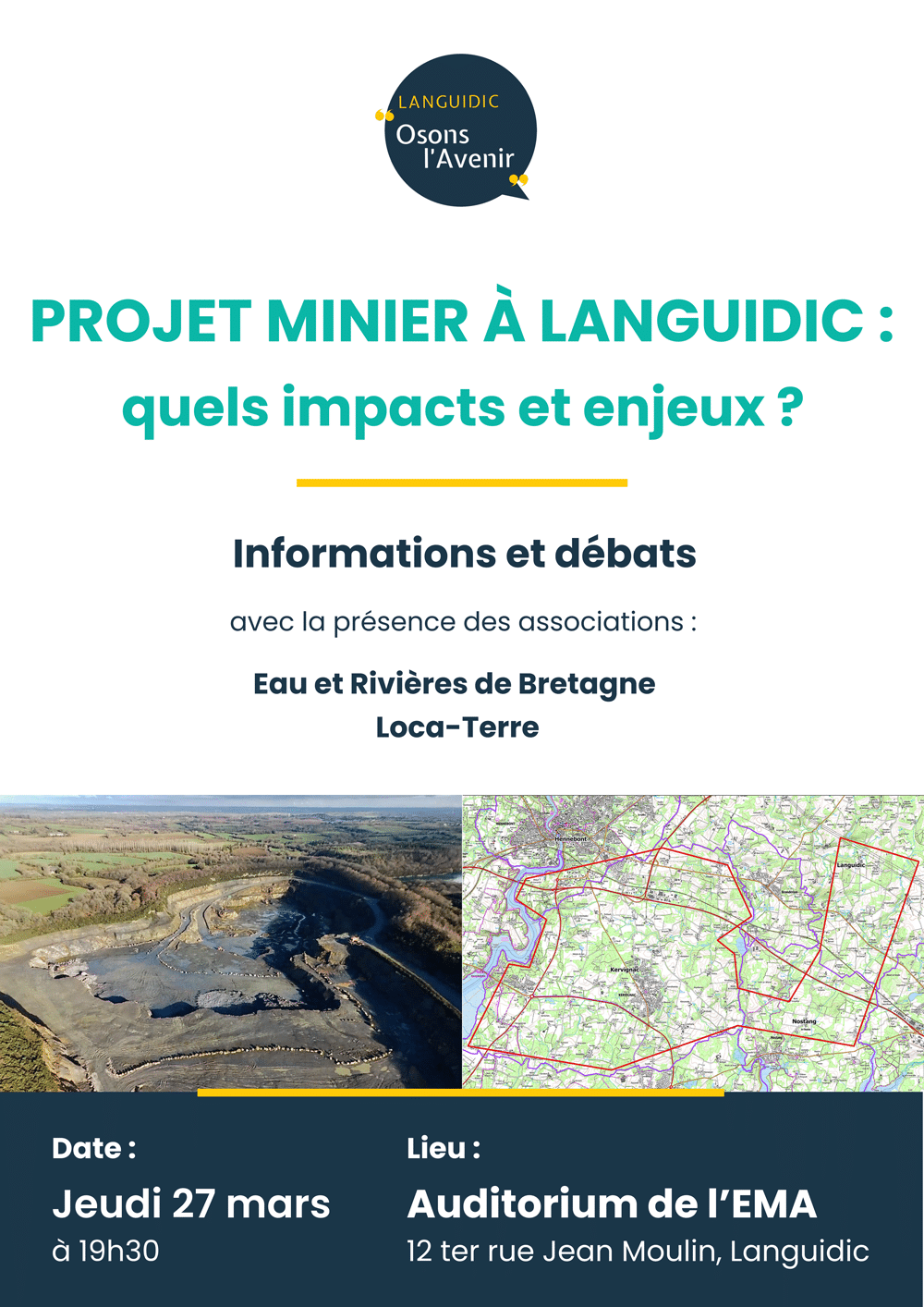 Lire la suite à propos de l’article Réunion publique : Quel avenir pour notre territoire face au projet minier de Breizh Ressources ?